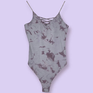 American Eagle Sz M Tie Dye Strappy Stretch Cotton Thong Bodysuit